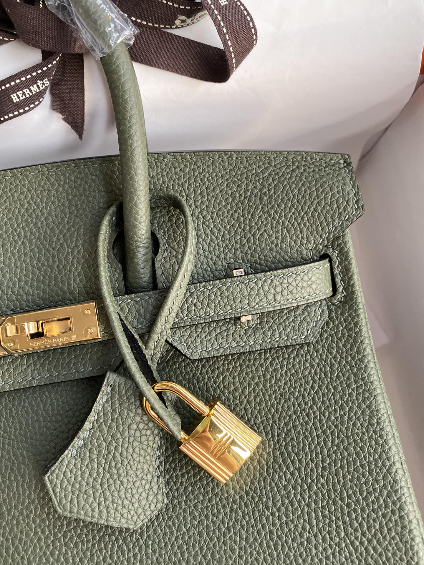 Hermes Birkin 25CM Togo Leather Handbag Forest Green